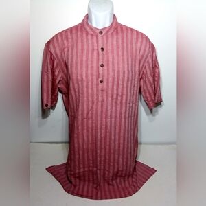 MEN'S MEDIUM FABINDIA SHORT SLEEVE PULLOVER SHIRT